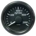 VDO SingleViu 1383 Pyrometer 2000°F Black 52mm Amber Lighted w Red Pointer gauge